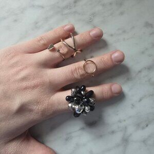 Boutique Elegant Gold and Silver Womens Ring Set